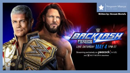 Cody Rhodes vs. AJ Styles match card for Backlash France 2024