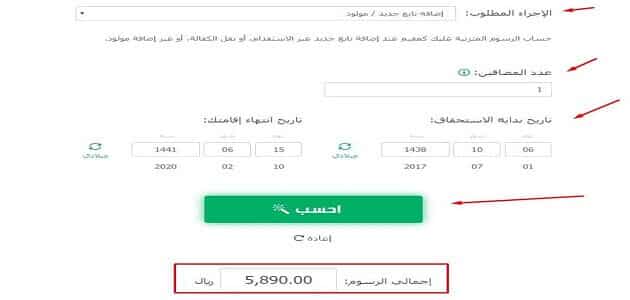 كيف يتم حساب رسوم المرافقين