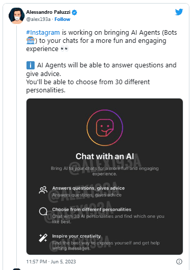 Instagram chatbot